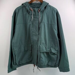 NWT Levi's Women Standard Fit Reese Military Full Zip Hooded Jacket  Green XXL